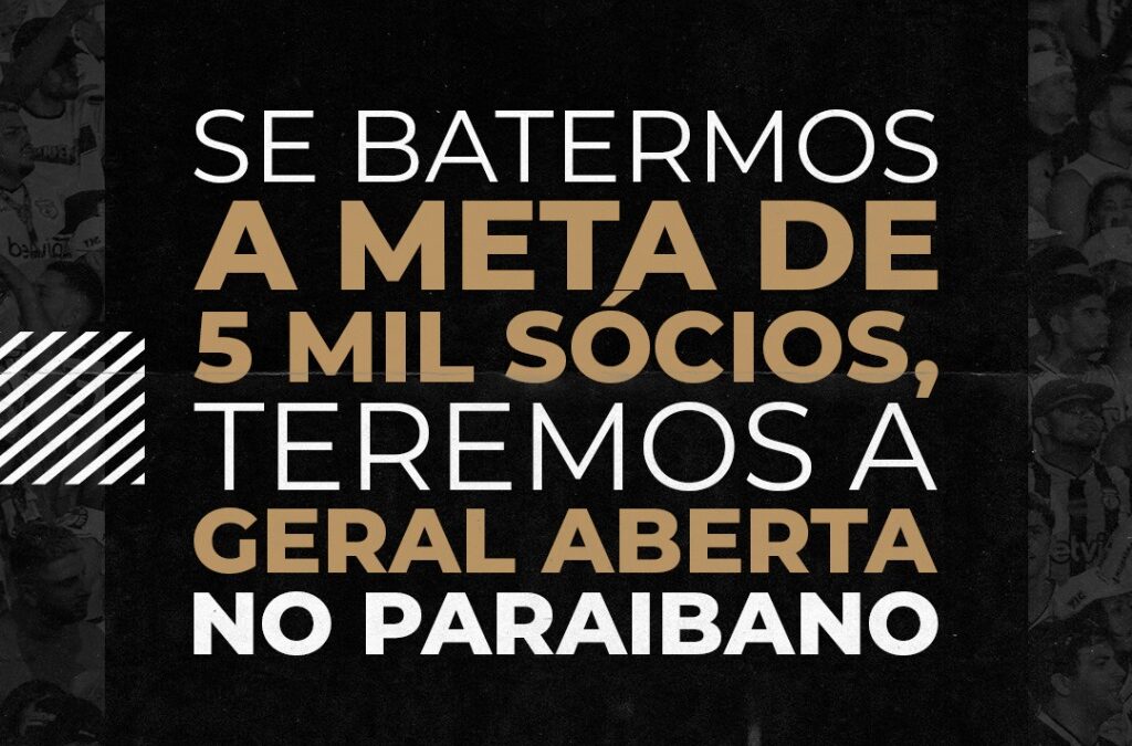 TREZE FUTEBOL CLUBE LANÇA DESAFIO PARA A TORCIDA ALVINEGRA E PROMETE ABRIR OS PORTÕES DO AMIGÃO!